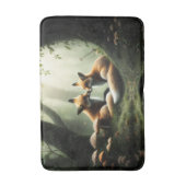 Fox Cuddle in Misty Forest Badematte (Vorderseite Vertikal)