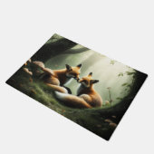 Fox Cuddle in Misty Forest Fußmatte (Schrägansicht)