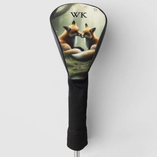 Fox Cuddle in Misty Forest Initial Golf Headcover (Vorderseite)