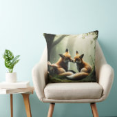 Fox Cuddle in Misty Forest Kissen (Stuhl )