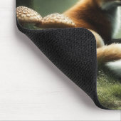 Fox Cuddle in Misty Forest Mousepad (Ecke)