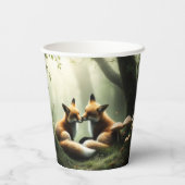 Fox Cuddle in Misty Forest Pappbecher (Rückseite)