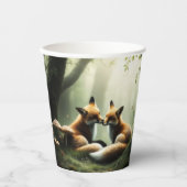 Fox Cuddle in Misty Forest Pappbecher (Vorderseite)