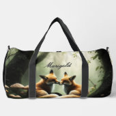 Fox Cuddle in Misty Forest Personalisiert Duffle Bag (Vorderseite)