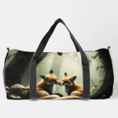 Fox Cuddle in Misty Forest Personalisiert Duffle Bag (Rückseite)
