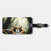 Fox Cuddle in Misty Forest Personalisiert Gepäckanhänger (Rückseite horizontal)