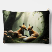 Fox Cuddle in Misty Forest Personalisiert Zubehörtasche (Rückseite)