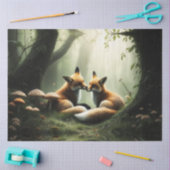Fox Cuddle in Misty Forest Seidenpapier (Basteln)