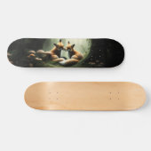 Fox Cuddle in Misty Forest Skateboard (Horizontal)