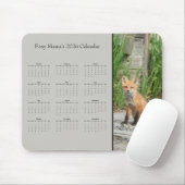 Fox - Customizable full year 2026 calendar Mousepad (Mit Mouse)