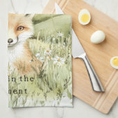 Fox Daisy Flowers Geschirrtuch (Viertel Falte)