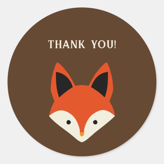 Fox Danke Runder Aufkleber (Vorderseite)