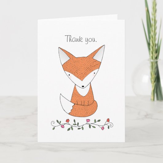 Fox Dankeschön Card Niedlich Fox Woodland Vielen D Dankeskarte (Vorderseite)