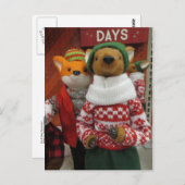 Fox & Deer Dekoration Postkarte (Vorne/Hinten)