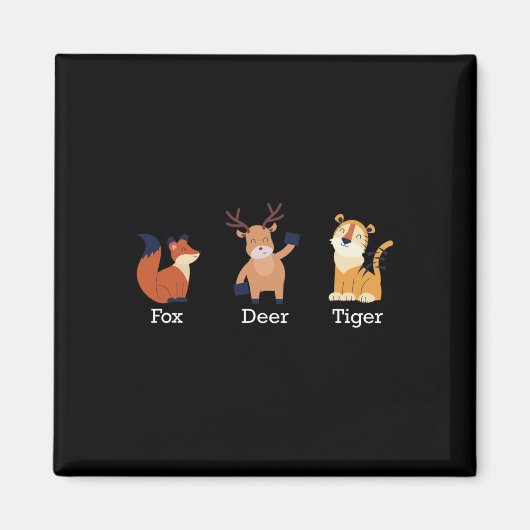 Fox Deer Tiger Tiere subtil Anti Trump Magnet (Vorne)
