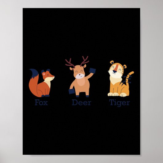 Fox Deer Tiger Tiere subtil Anti Trump Poster (Vorne)