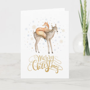 Fox Deer Winter Snow Frohe Weihnachten