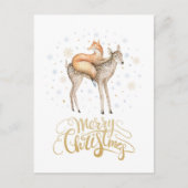 Fox Deer Winter Snow Frohe Weihnachten (Vorderseite)