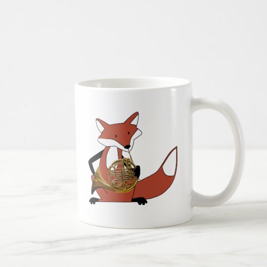 Fox, der das französische Horn spielt Kaffeetasse (Rechts)