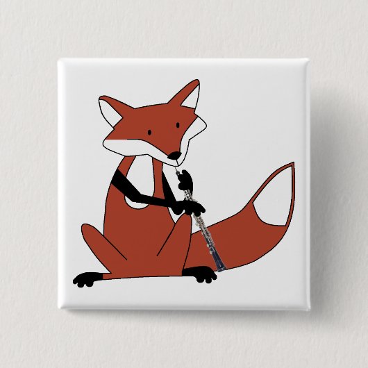 Fox, der das Oboe spielt Button (Vorderseite)