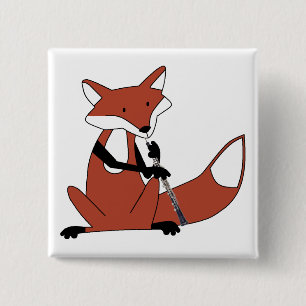 Fox, der das Oboe spielt Button