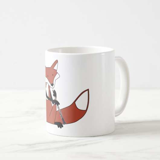 Fox, der das Oboe spielt Kaffeetasse (VorderseiteRechts)