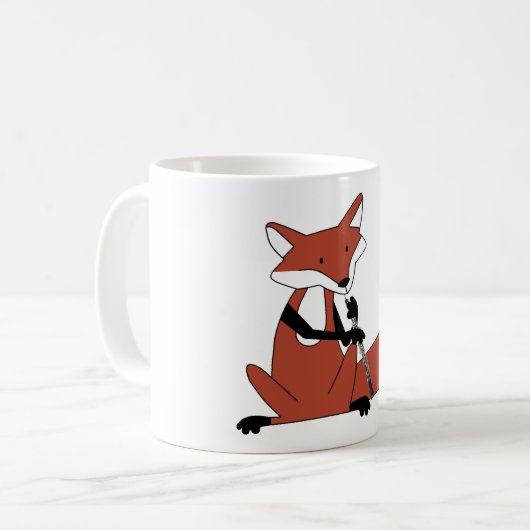 Fox, der das Oboe spielt Kaffeetasse (Vorderseite Links)