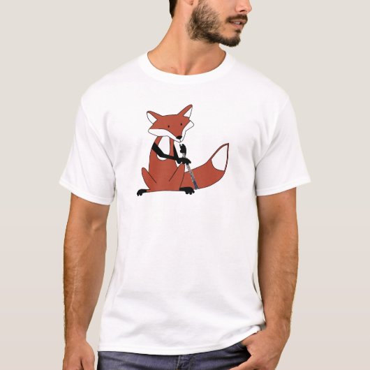 Fox, der das Oboe spielt T-Shirt (Vorderseite)