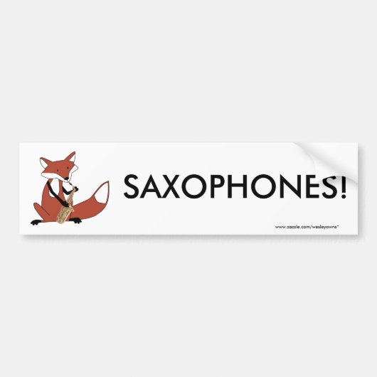 Fox, der das Saxophon spielt Autoaufkleber (Vorne)