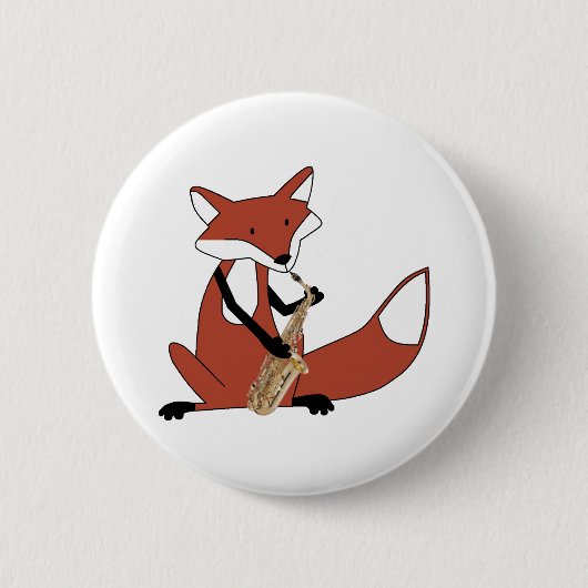 Fox, der das Saxophon spielt Button (Vorderseite)