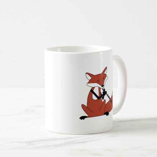 Fox, der den Clarinet spielt Kaffeetasse (VorderseiteRechts)