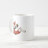 Fox, der den Trombone spielt Kaffeetasse (Vorderseite Links)