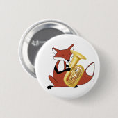 Fox, der den Tuba spielt Button (Vorne & Hinten)