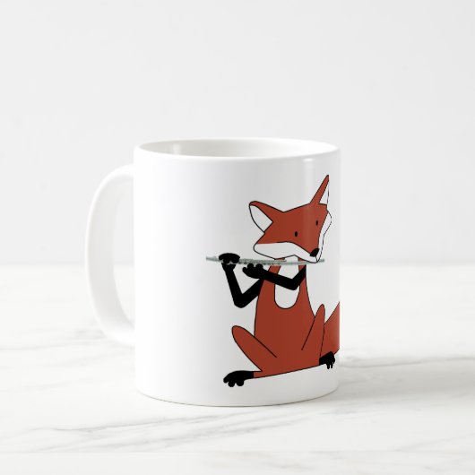 Fox, der die Flöte spielt Kaffeetasse (Vorderseite Links)