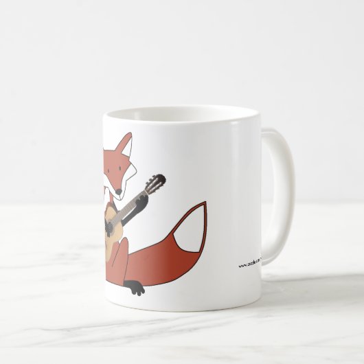 Fox, der die Gitarre spielt Kaffeetasse (VorderseiteRechts)