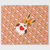 Fox, der ein Herz - i-Liebe Sie hält! Geschenkpapier (Flach)