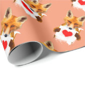 Fox, der ein Herz - i-Liebe Sie hält! Geschenkpapier (Rolleneckpunkt)