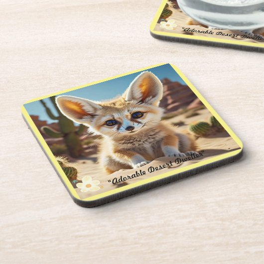 "Fox Desert Treasure" Getränkeuntersetzer (Linke Seite)