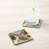 "Fox Desert Treasure" Getränkeuntersetzer (Rechte Seite)