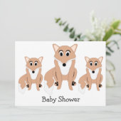 Fox Design Baby Dusche Einladung (Stehend Vorderseite)