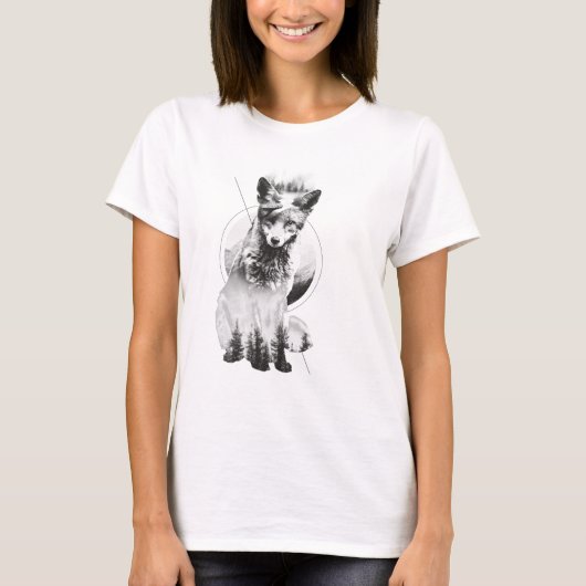 Fox Design Double Exposed T-Shirt (Vorderseite)