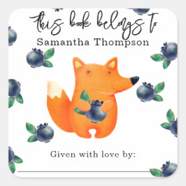 Fox - dieses Buch gehört Quadratischer Aufkleber