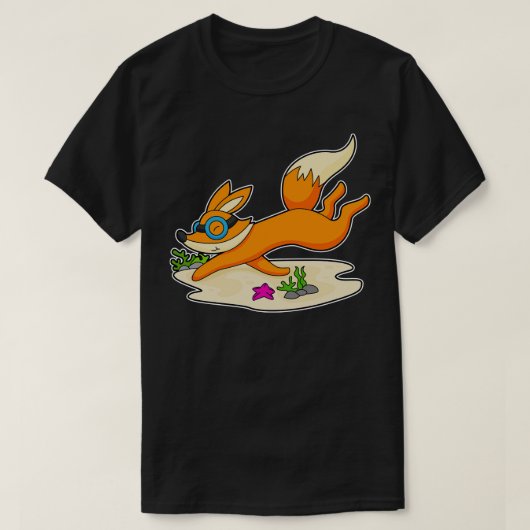 Fox Diver Schwimmbrille T-Shirt (Design vorne)