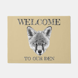 Fox Doormat 'Welcome to Our Den' Custom Doormat Fußmatte
