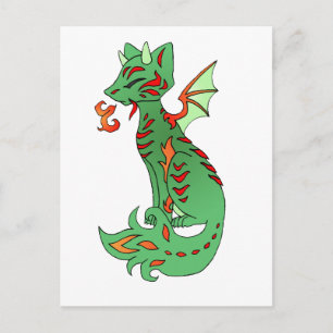 Fox Dragon Postkarte
