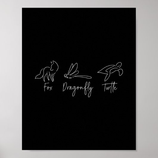 Fox Dragonfly Turtle Trump Meme Minimalist Poster (Vorne)