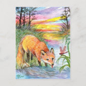Fox Drinks von Riverside Postkarte (Vorderseite)
