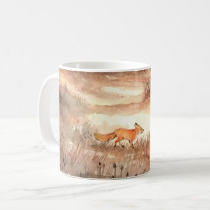 Fox durch das Feld Kaffeetasse