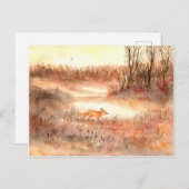 Fox durch das Feld Postkarte (Vorne/Hinten)