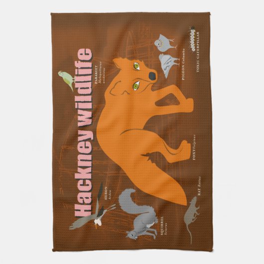 Fox durch die Gaswerke, Teetuch Geschirrtuch (Vertikal)